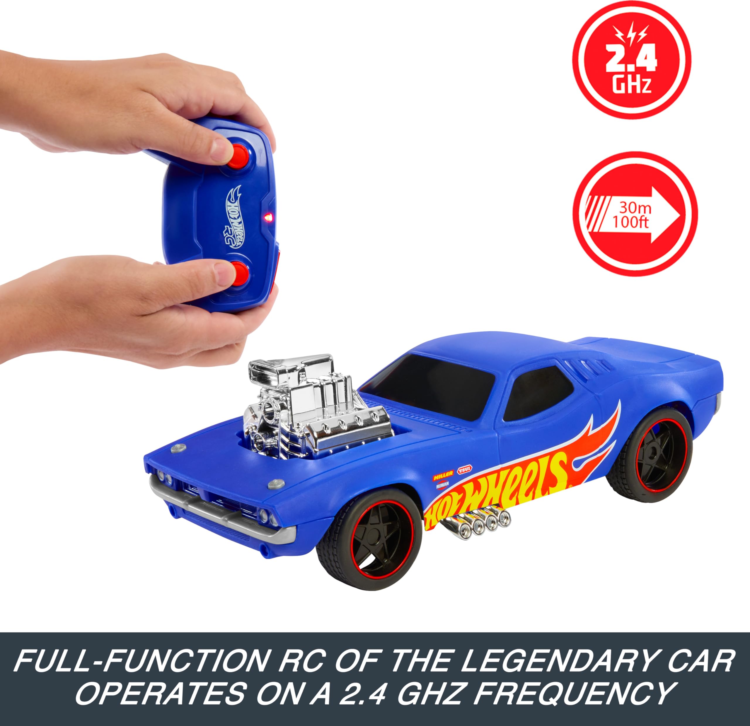 Hot Wheels 1:16 Scale RC Rodger Dodger Toy Car, Special 50th Anniversary Edition Remote Control Vehicle - Image 3