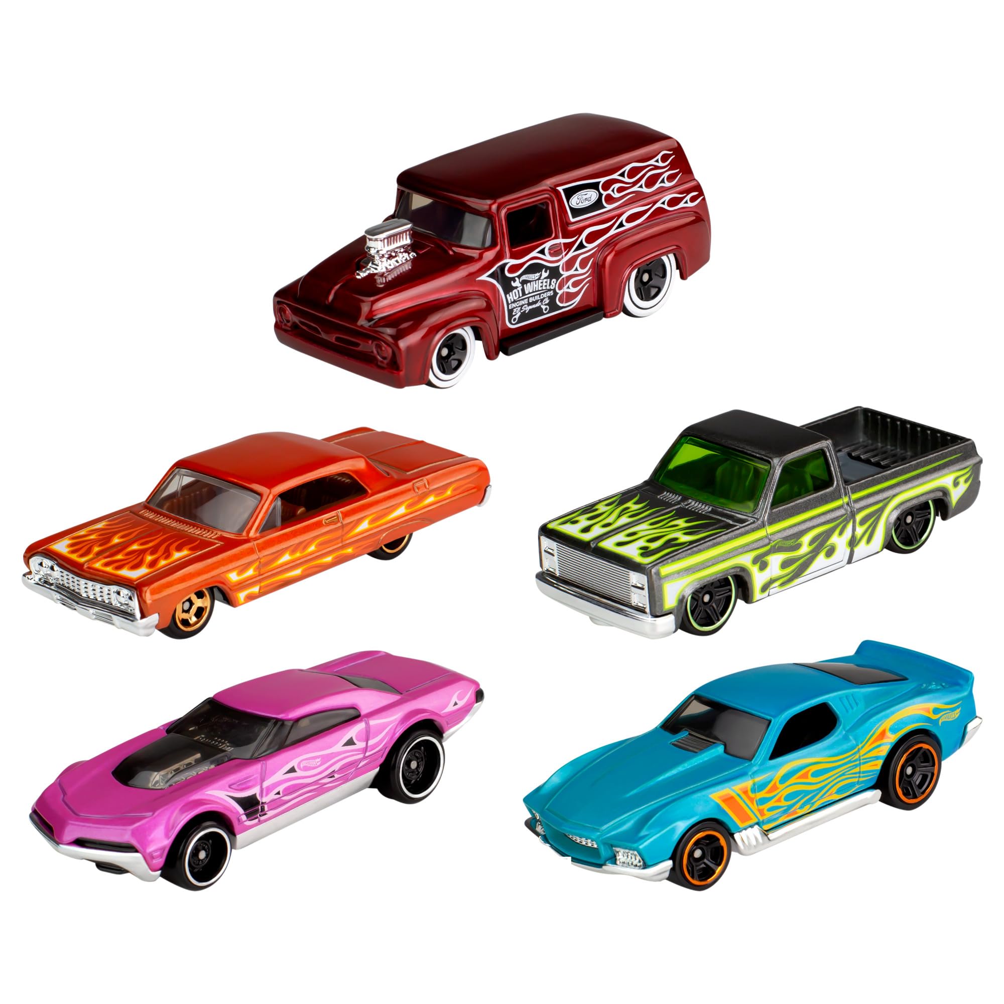 Hot Wheels 1:64 Scale Die-Cast Toy Cars 5-Pack, Set of 5 Toy Race Cars, Hot Rods, Character Cars, Rescue or Pick-Up Trucks (Styles May Vary) - Image 6
