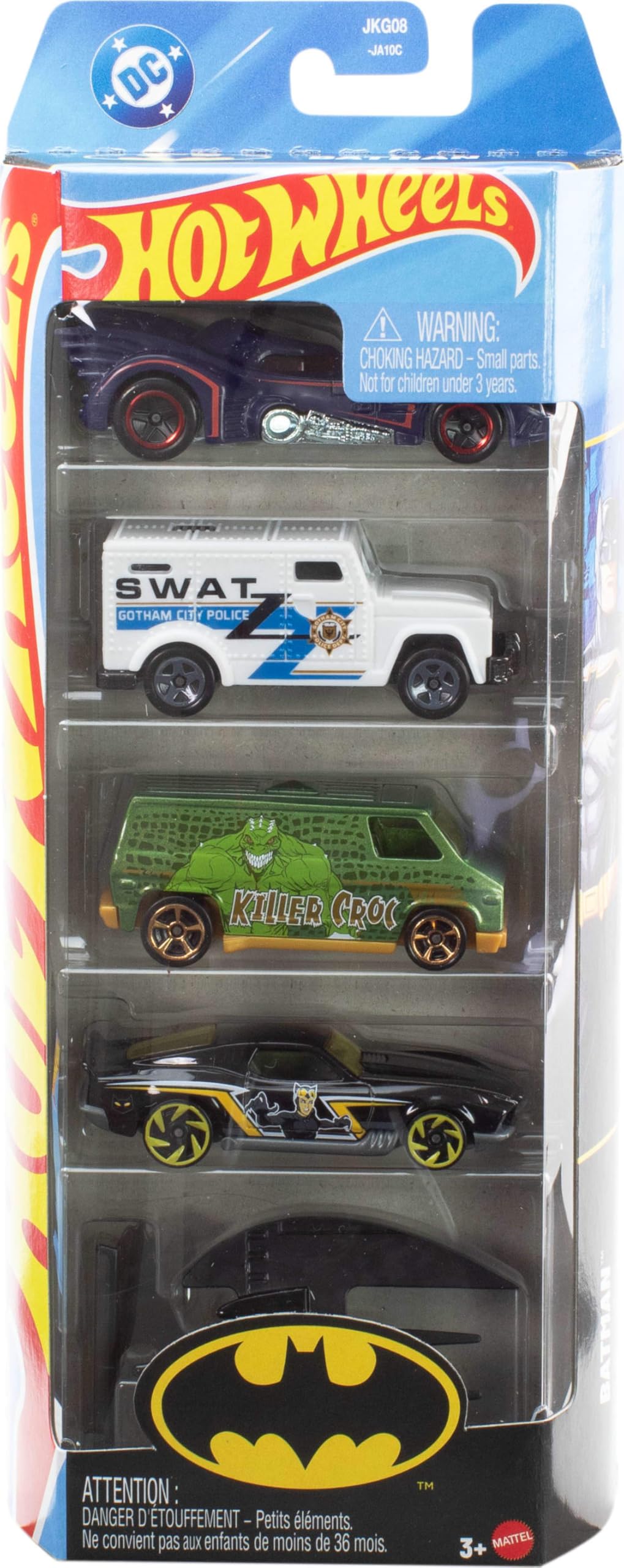 Hot Wheels 5-Pack of Batman Vehicles, Set of 5 1:64 Scale Die-Cast Toy Cars, Including a Batmobile, Batplane & Armored Truck - Image 6