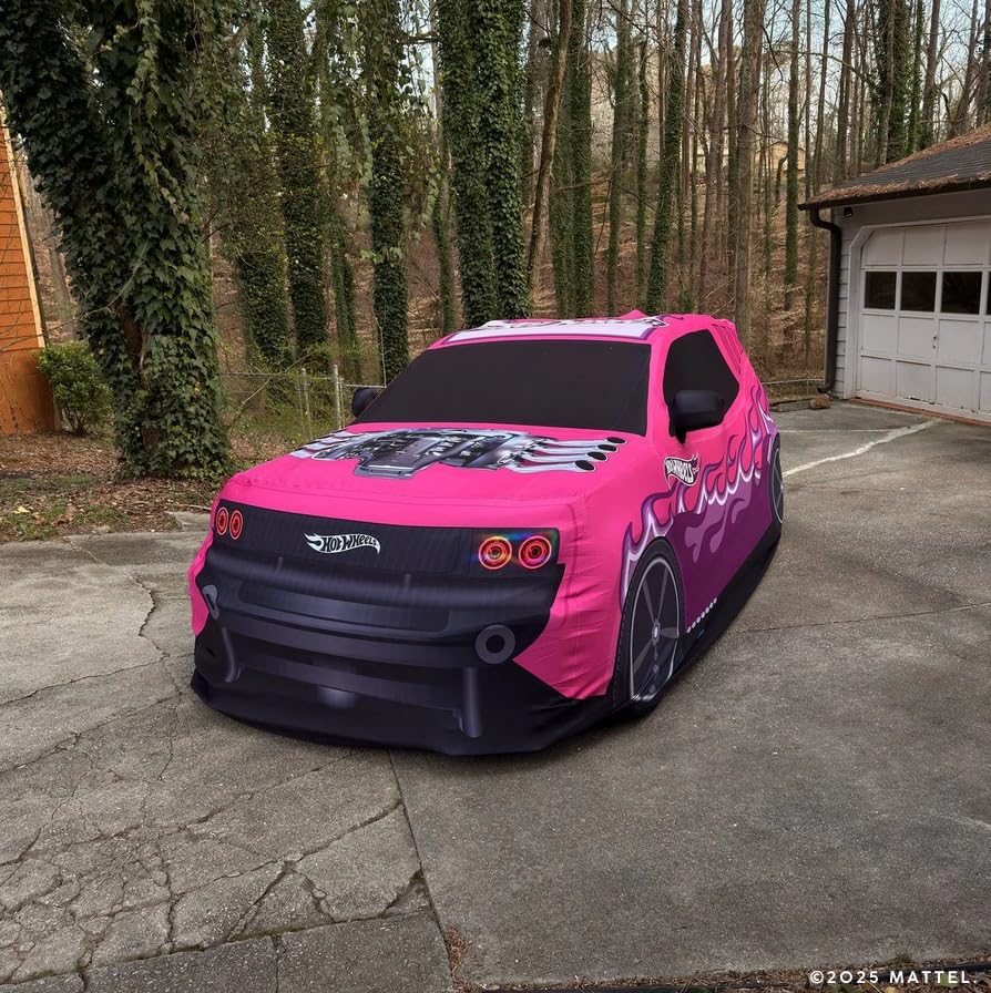 Hot Wheels I Custom Car Cover, Made-to-Order I by Hero Covers I Custom Made to fit Your Vehicle, Decorative Automotive Protection Cover I Outdoor and Indoor Cover I Bag I Rodger Dodger Pink Car Cover - Image 4