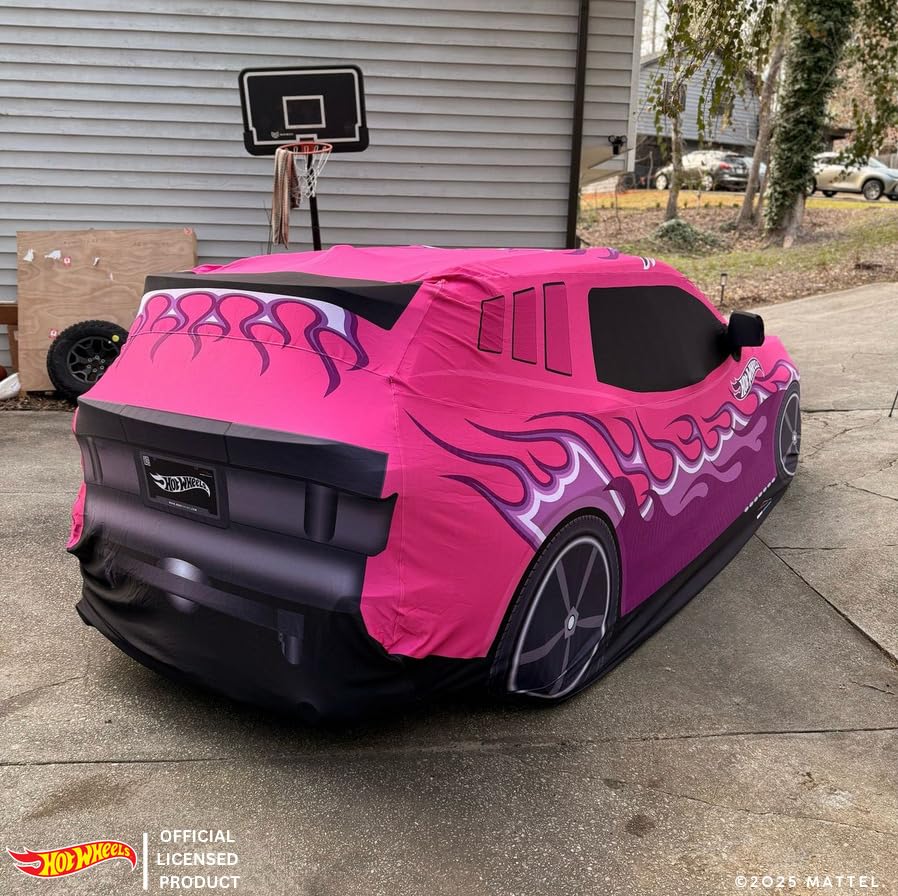 Hot Wheels I Custom Car Cover, Made-to-Order I by Hero Covers I Custom Made to fit Your Vehicle, Decorative Automotive Protection Cover I Outdoor and Indoor Cover I Bag I Rodger Dodger Pink Car Cover - Image 6