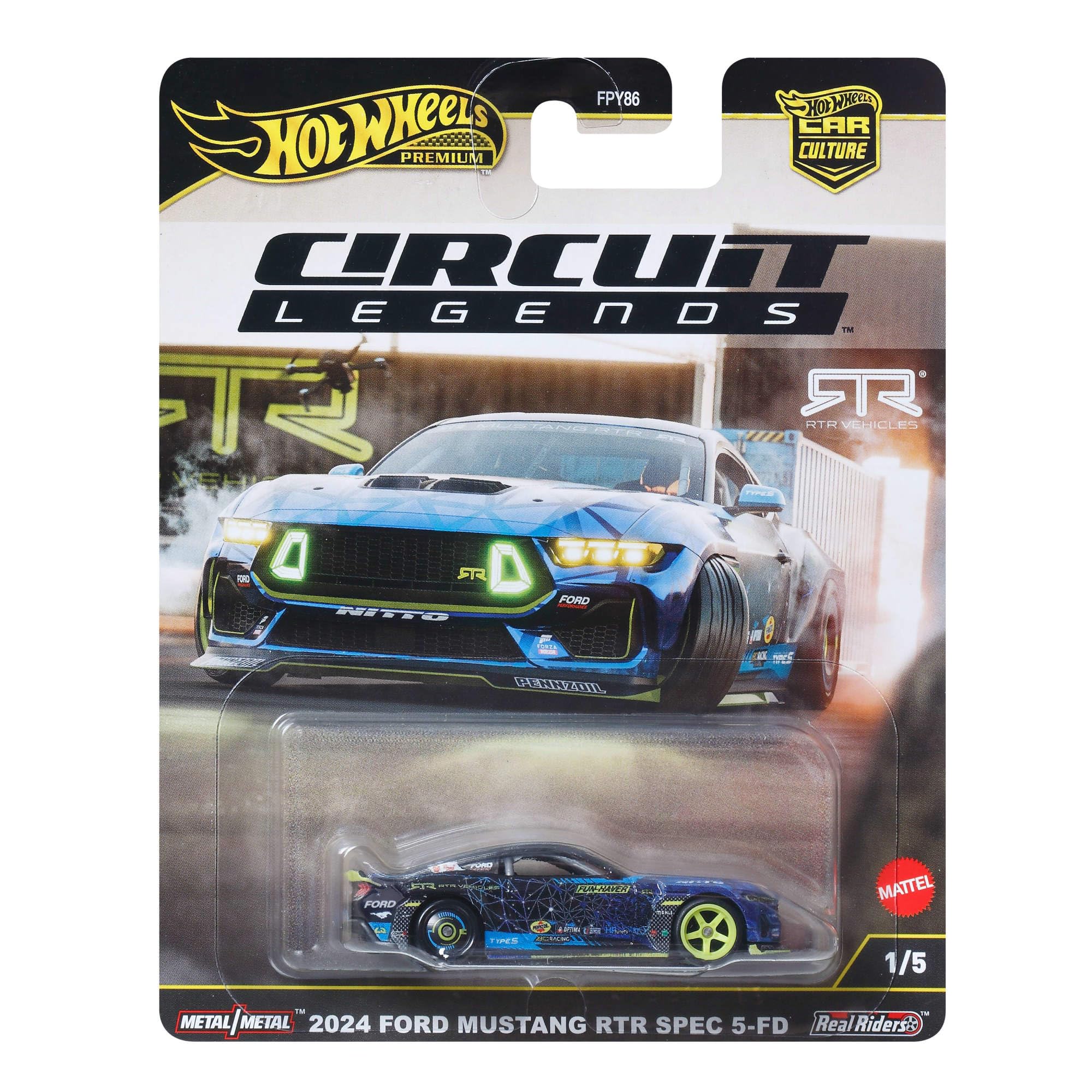 Hot Wheels Premium Car Culture 1:64 Scale Die-Cast 2024 Mustang RTR Spec 5-FD Collectible Vehicle with Real Riders Tires & Metal/Metal Body & Chassis - Image 6
