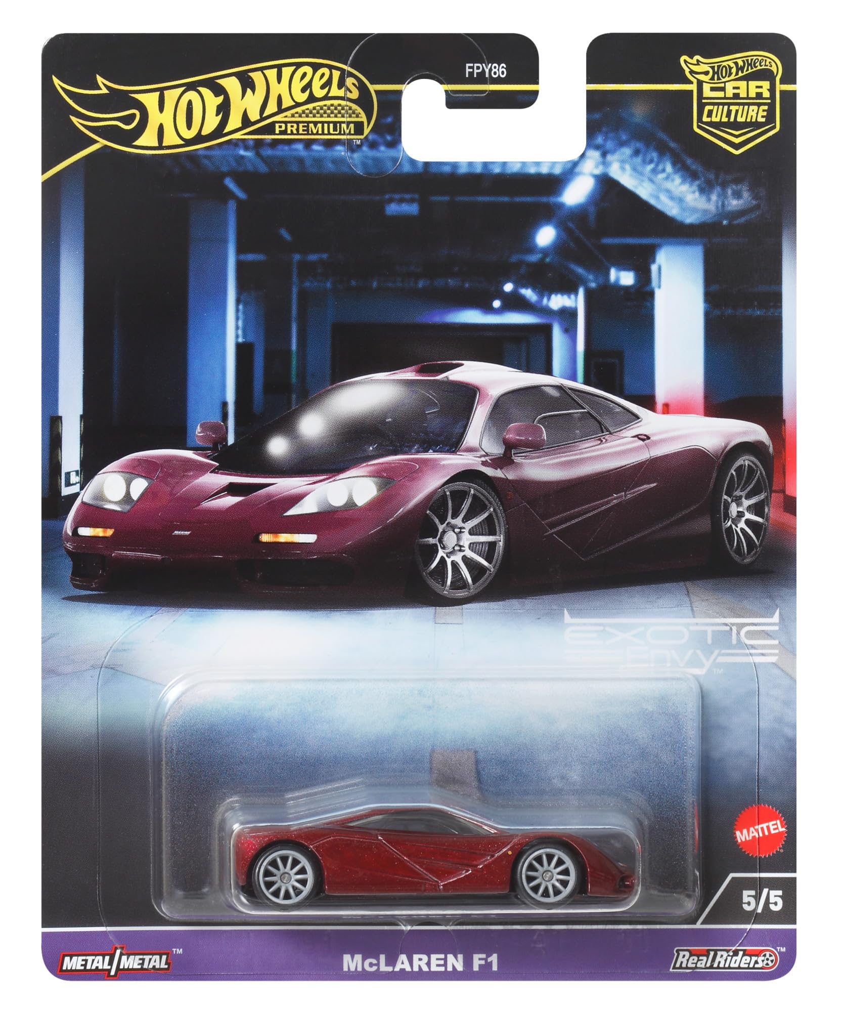 Hot Wheels Premium Car Culture Circuit Legends Toy Vehicle, 1:64 Scale Die-Cast McLaren F1 for Collectors, Real Riders Tires, Metal/Metal - Image 6