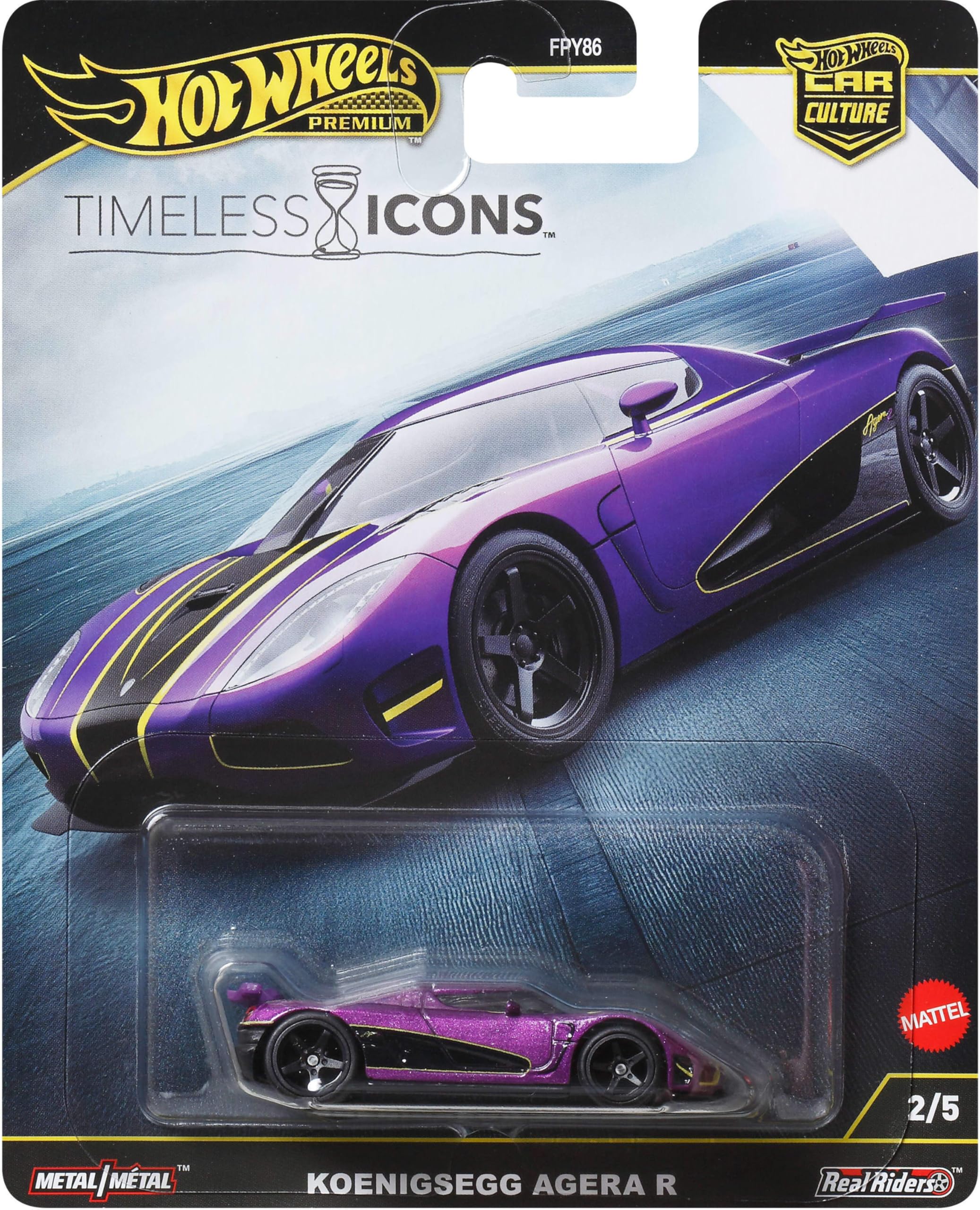 Hot Wheels Premium Car Culture Collectible Toy Car, 1:64 Scale Die-Cast Koenigsegg Agera R, Timeless Icons Vehicle with Real Riders Tires - Image 6