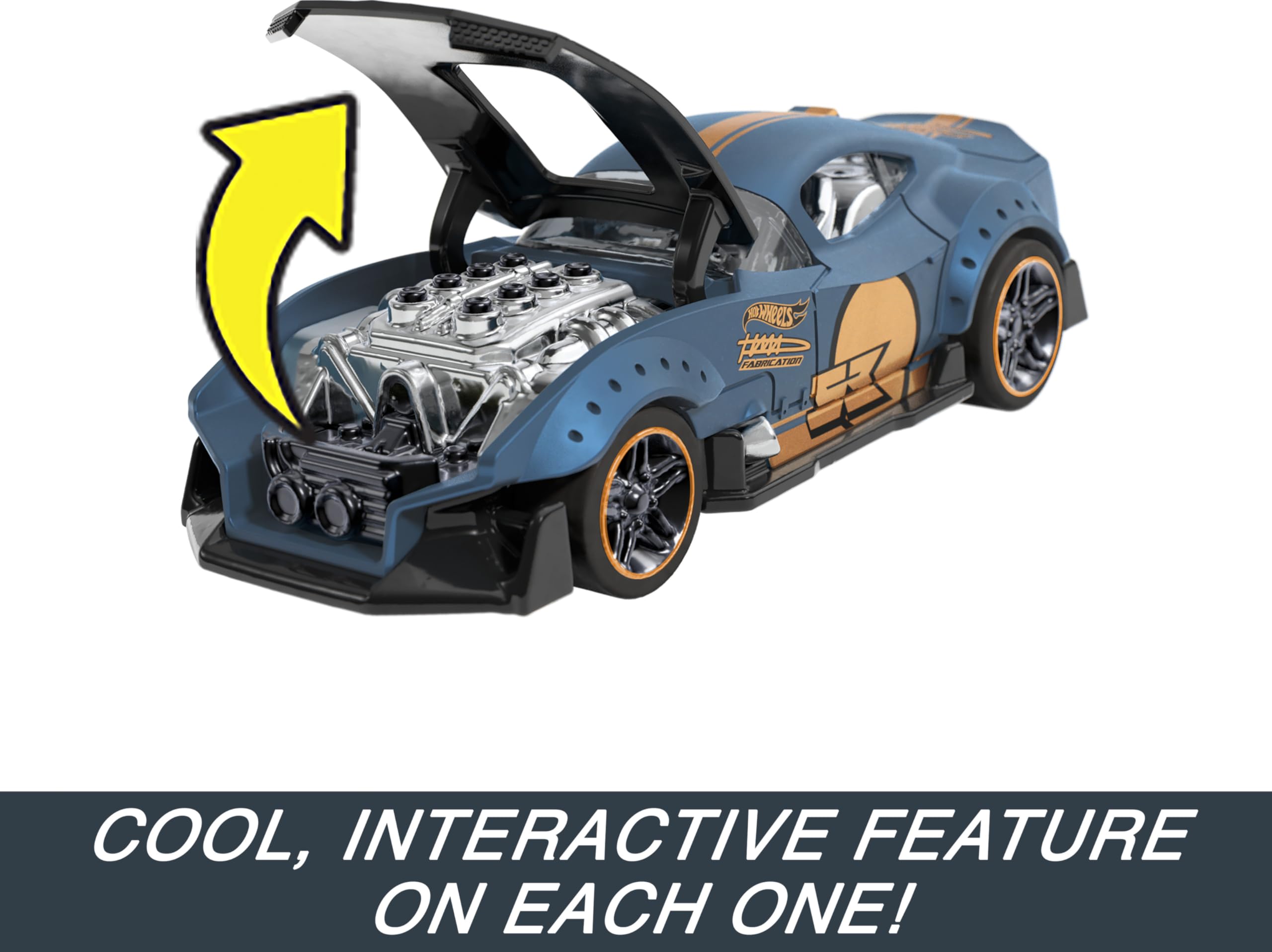 Hot Wheels Pull-Back Speeders Set of 2 Toy Cars in 1:43 Scale, Pull Cars Backward & Release, High-Performance, Collectible, with Rolomatic Engine or Door or Hood That Opens - Image 5