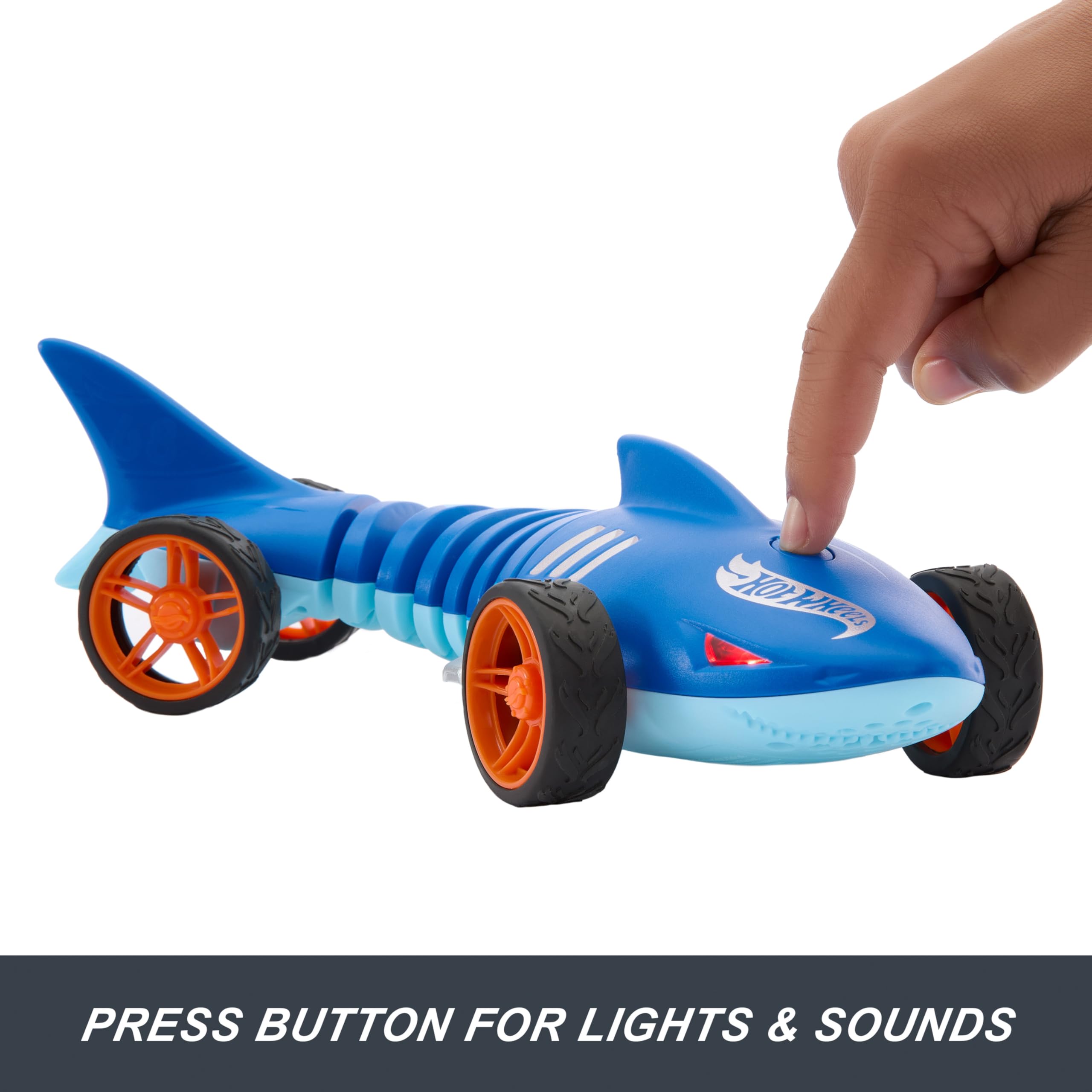 Hot Wheels RC 1:15 Scale Shark Speeder, Remote-Control Vehicle That Bends, Turns & Slides Like a Mutant Machine, Features Lights & Sounds - Image 4