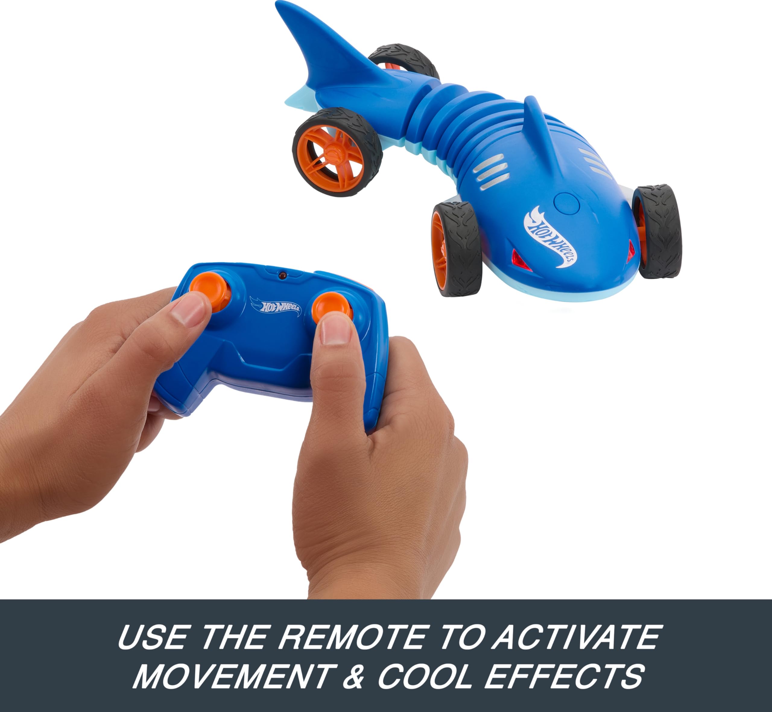 Hot Wheels RC 1:15 Scale Shark Speeder, Remote-Control Vehicle That Bends, Turns & Slides Like a Mutant Machine, Features Lights & Sounds - Image 5