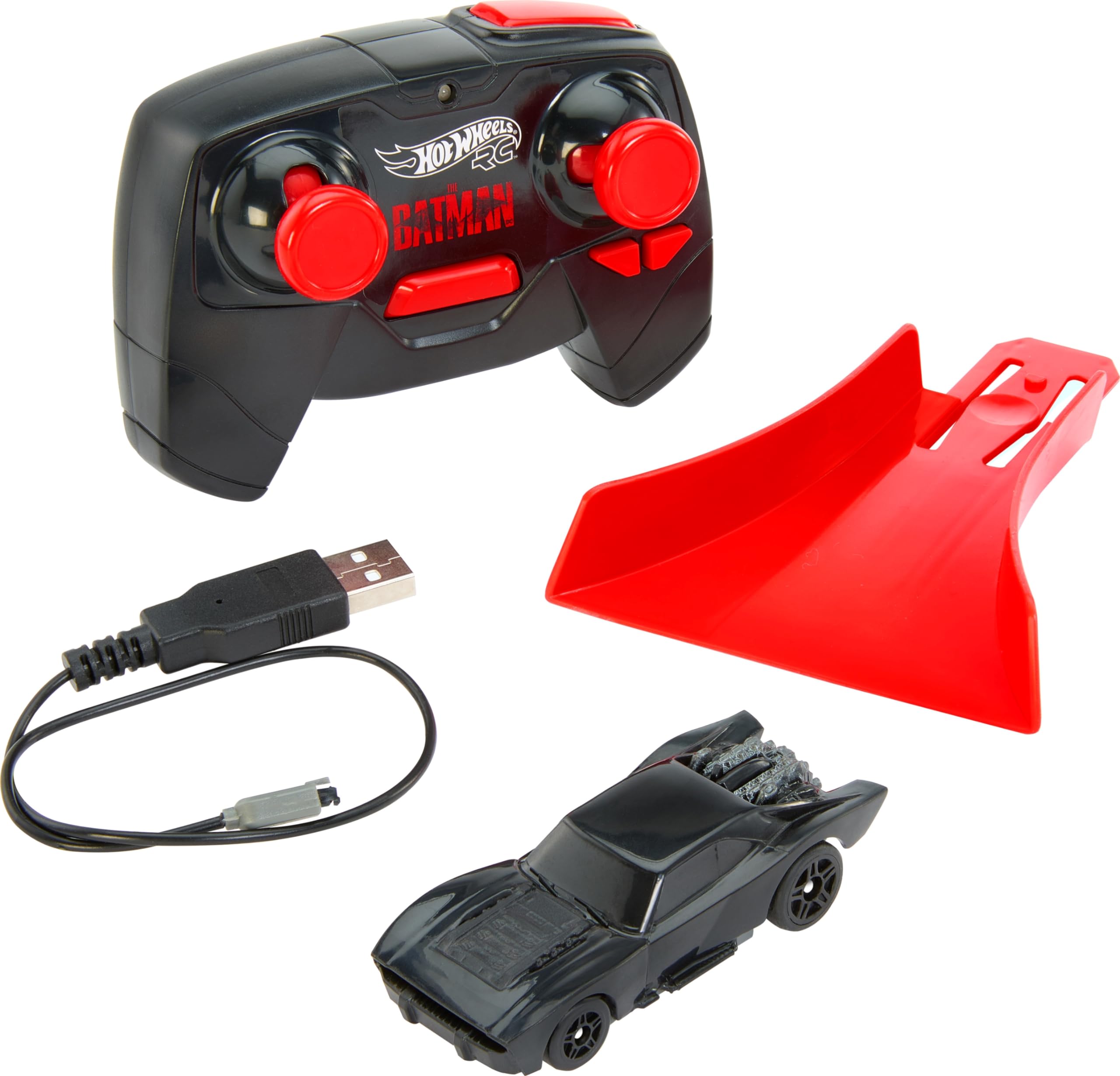 Hot Wheels RC Batmobile from The Batman Movie in 1:64 Scale, Remote-Control Toy Car, Works On & Off Track - Image 3