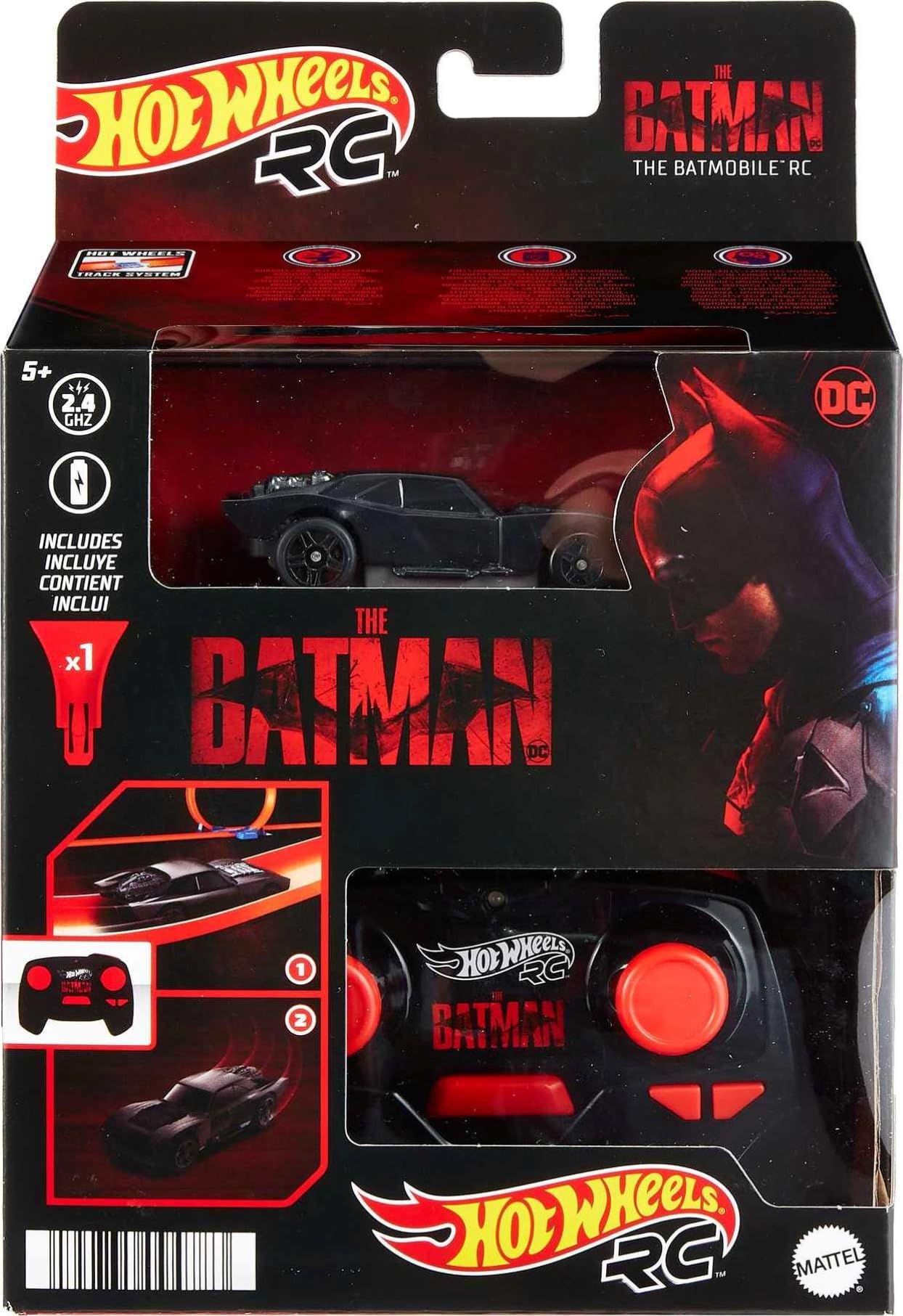 Hot Wheels RC Batmobile from The Batman Movie in 1:64 Scale, Remote-Control Toy Car, Works On & Off Track - Image 6