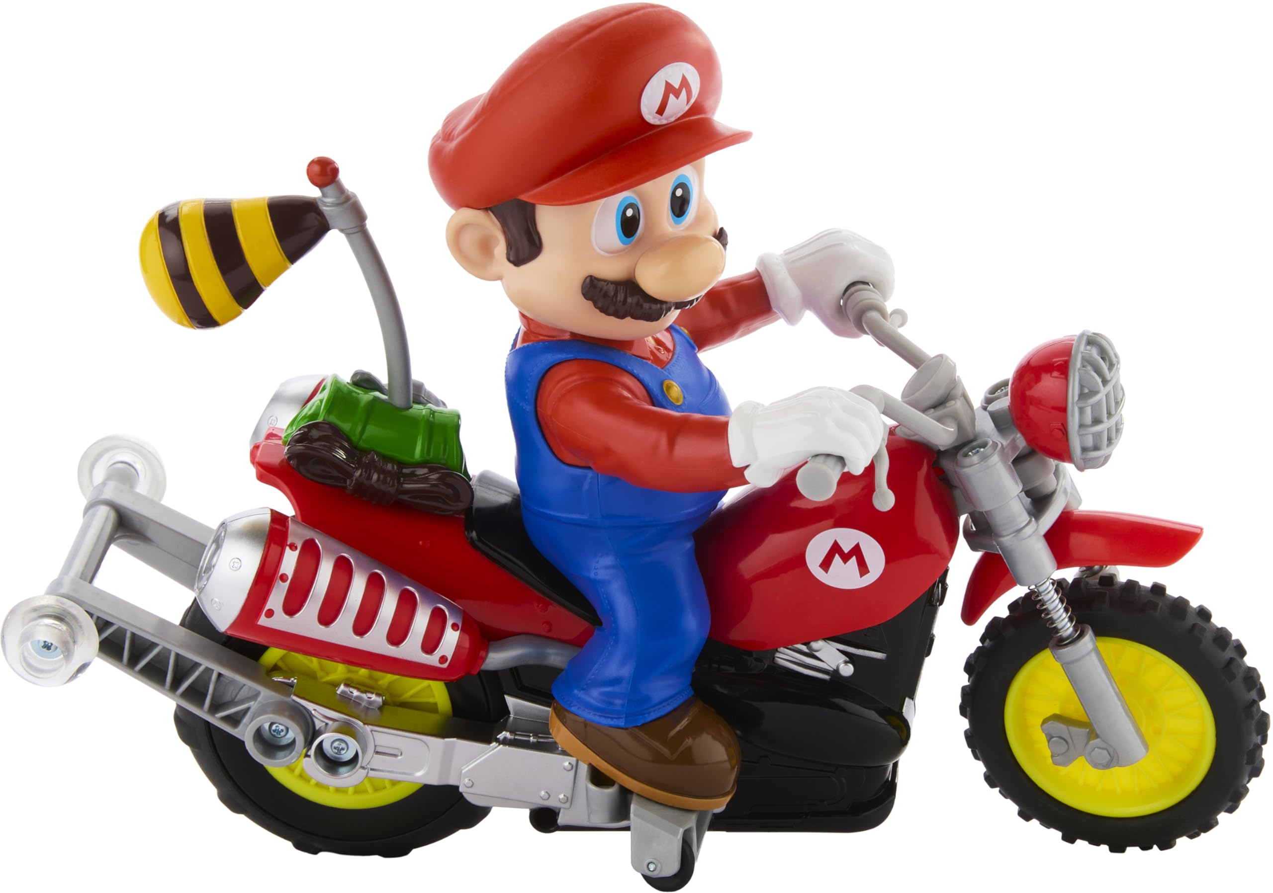 Hot Wheels RC Motorcycle, Remote-Controlled Mario Wheelie Motocross RC from The Super Mario Galaxy Movie with Hero Figure - Image 3
