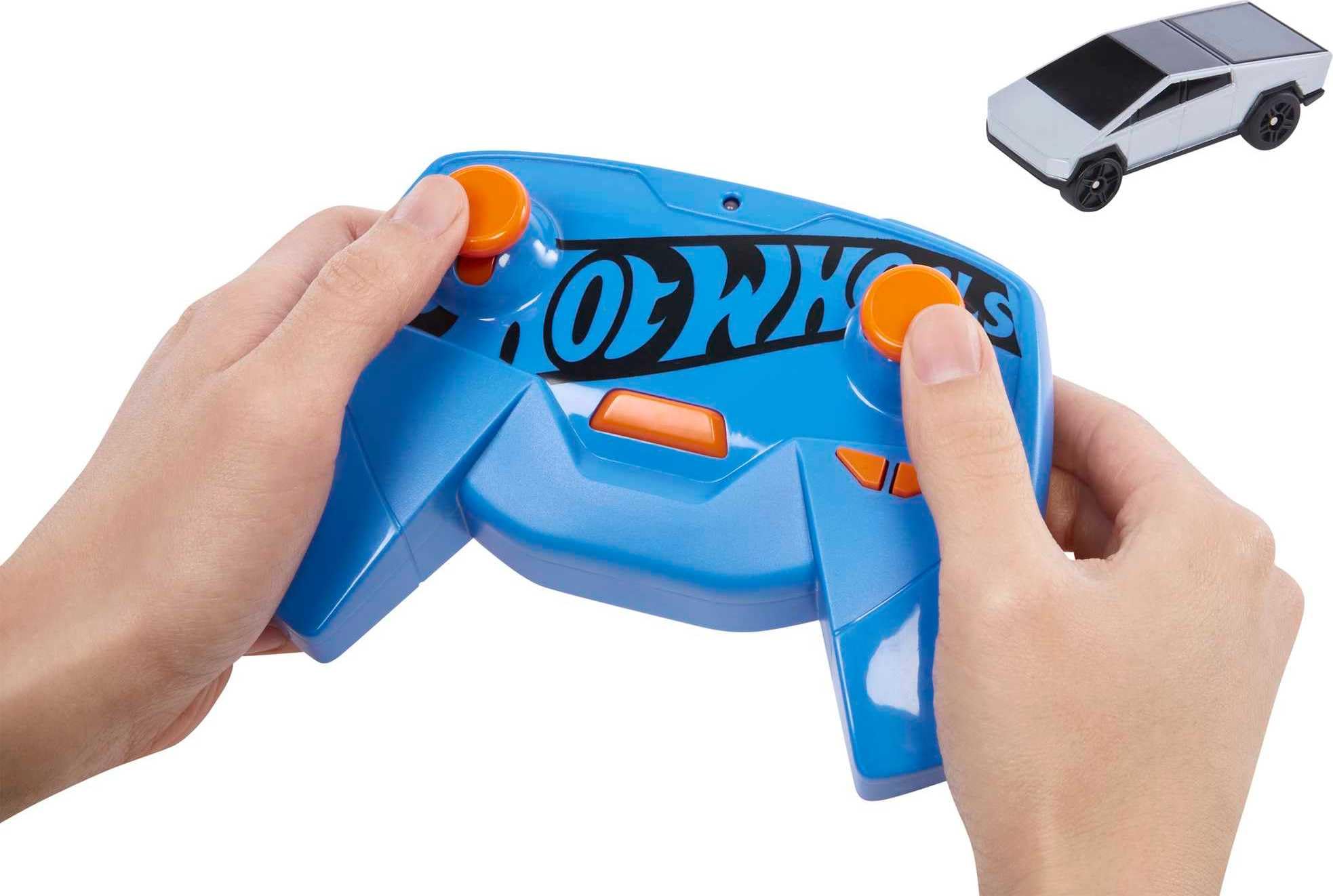 Hot Wheels RC Tesla Cybertruck 1:64 Scale, Remote-Control Toy Vehicle, Works On & Off Track, Includes Track Adapter - Image 5