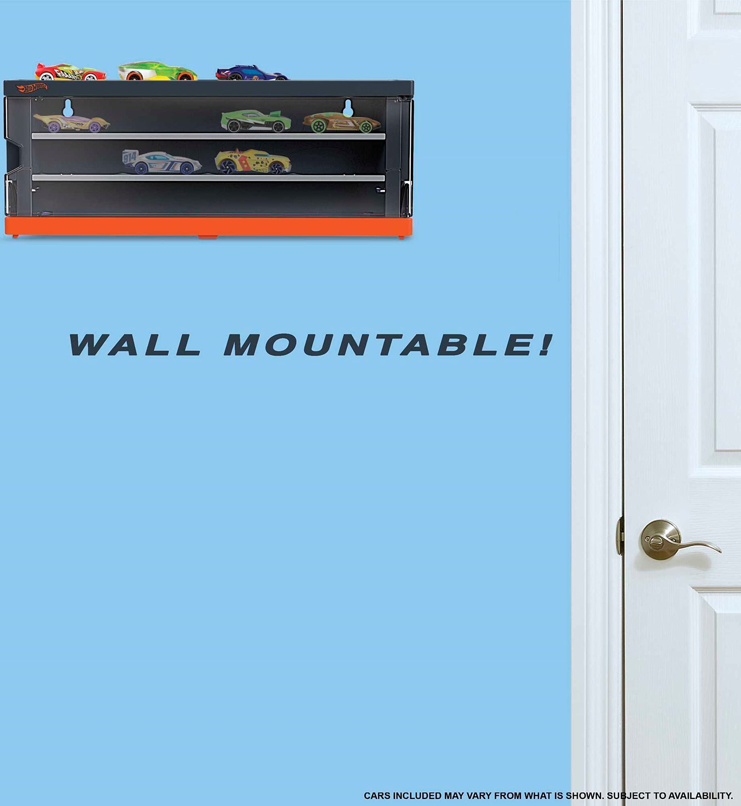 Hot Wheels Toy Cars, Set of 8 1:64 Scale Vehicles & Interactive Display & Storage Case That Holds up to 12, Connects to Track - Image 3