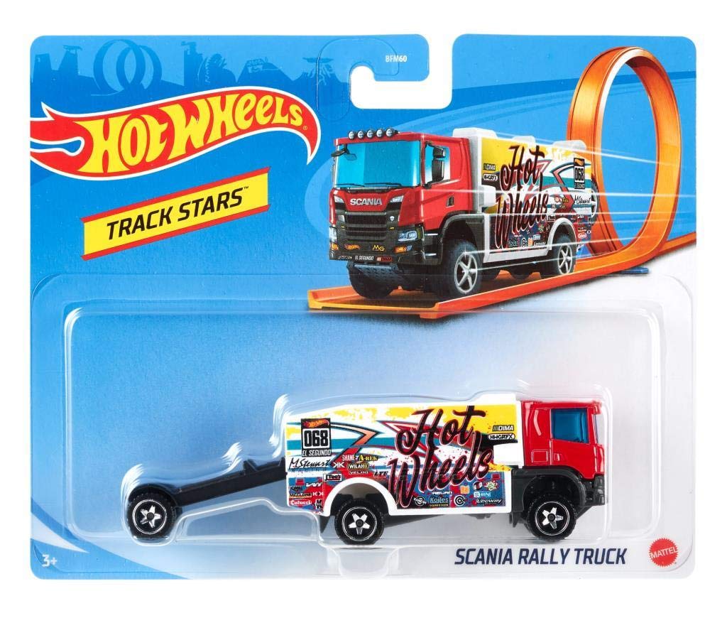 Hot Wheels Toy Truck & Car, Trackin' Trucks, 1:64 Scale Racing Rig & Car for On- & Off-Track Play (Styles May Vary) - Image 4