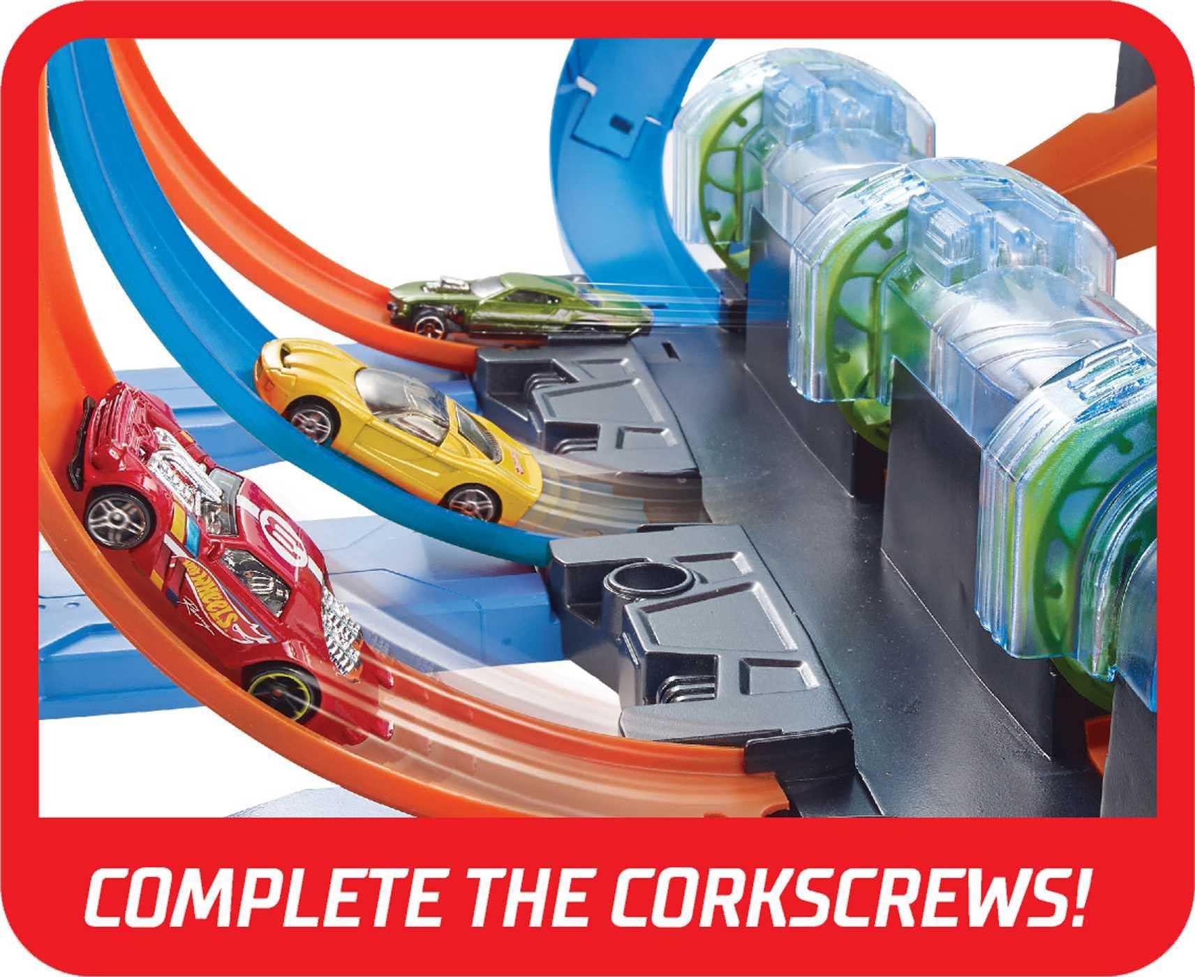 Hot Wheels Track Set and Toy Car, Large-Scale Motorized Track with 3 Corkscrew Loops, 3 Crash Zones and Toy Storage (Amazon Exclusive) - Image 4